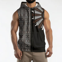 Mabuhay Philippines Festival Sleeveless Zip Hoodie Araw Tnalak Modern Filipiniana Inspired