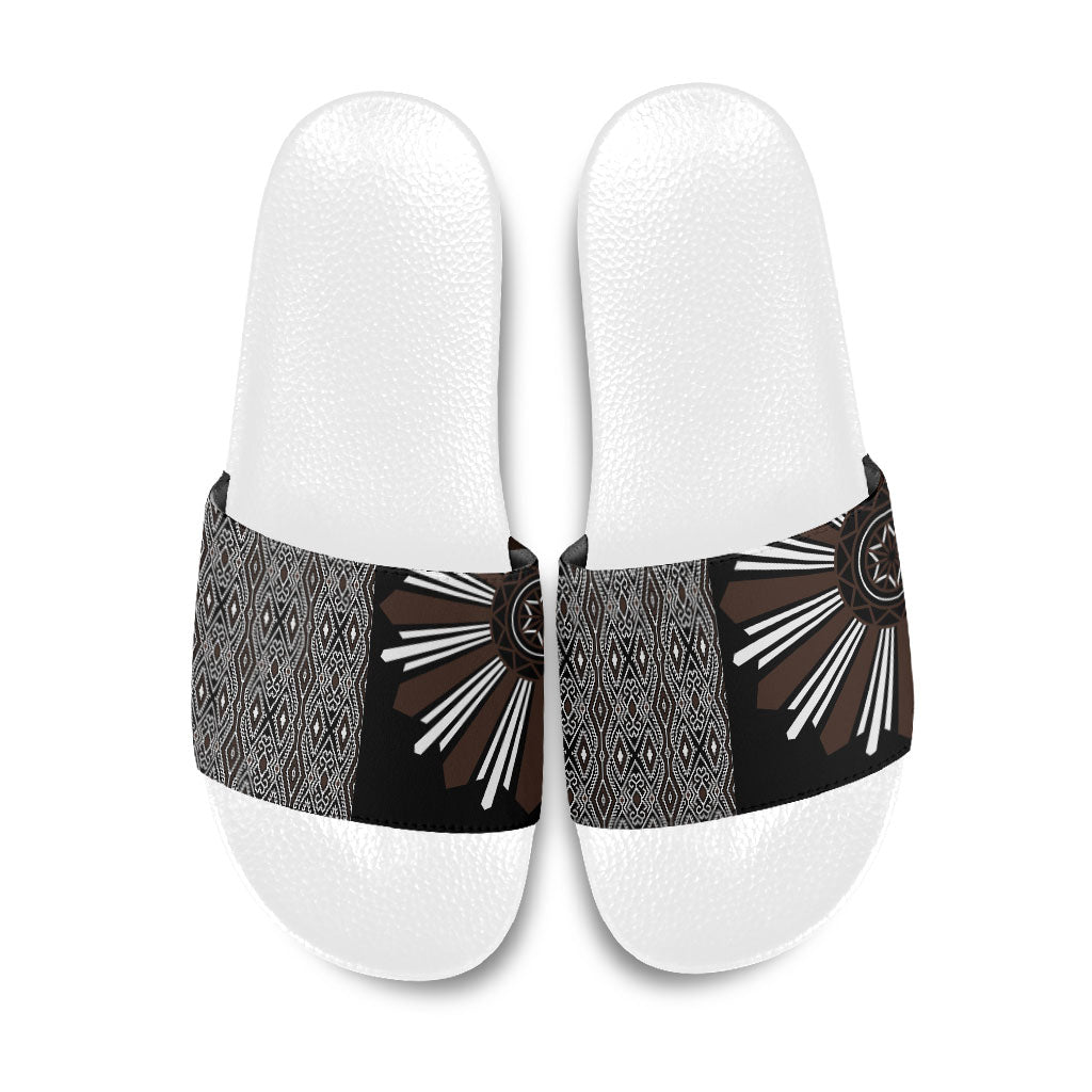 Mabuhay Philippines Festival Slide Sandals Araw Tnalak Modern Filipiniana Inspired