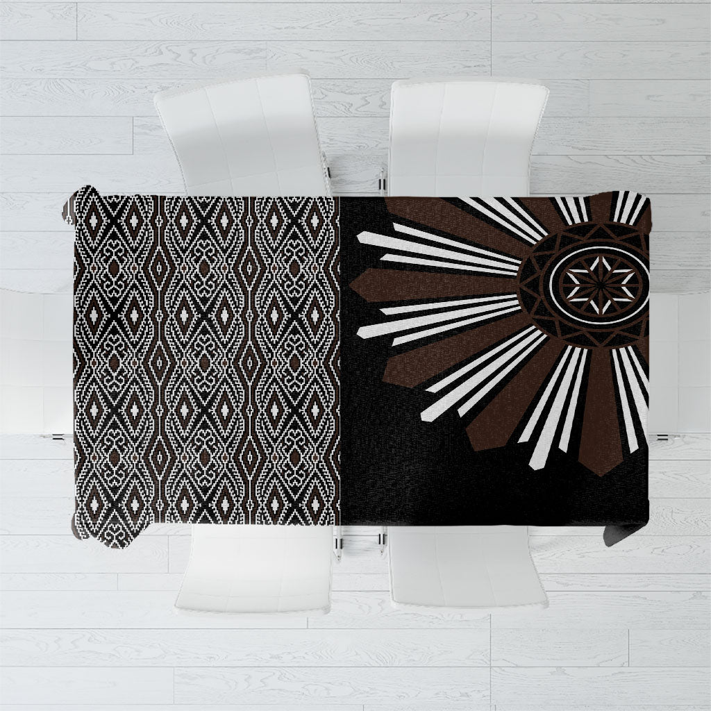 Mabuhay Philippines Festival Tablecloth Araw Tnalak Modern Filipiniana Inspired LT14 Black - Polynesian Pride