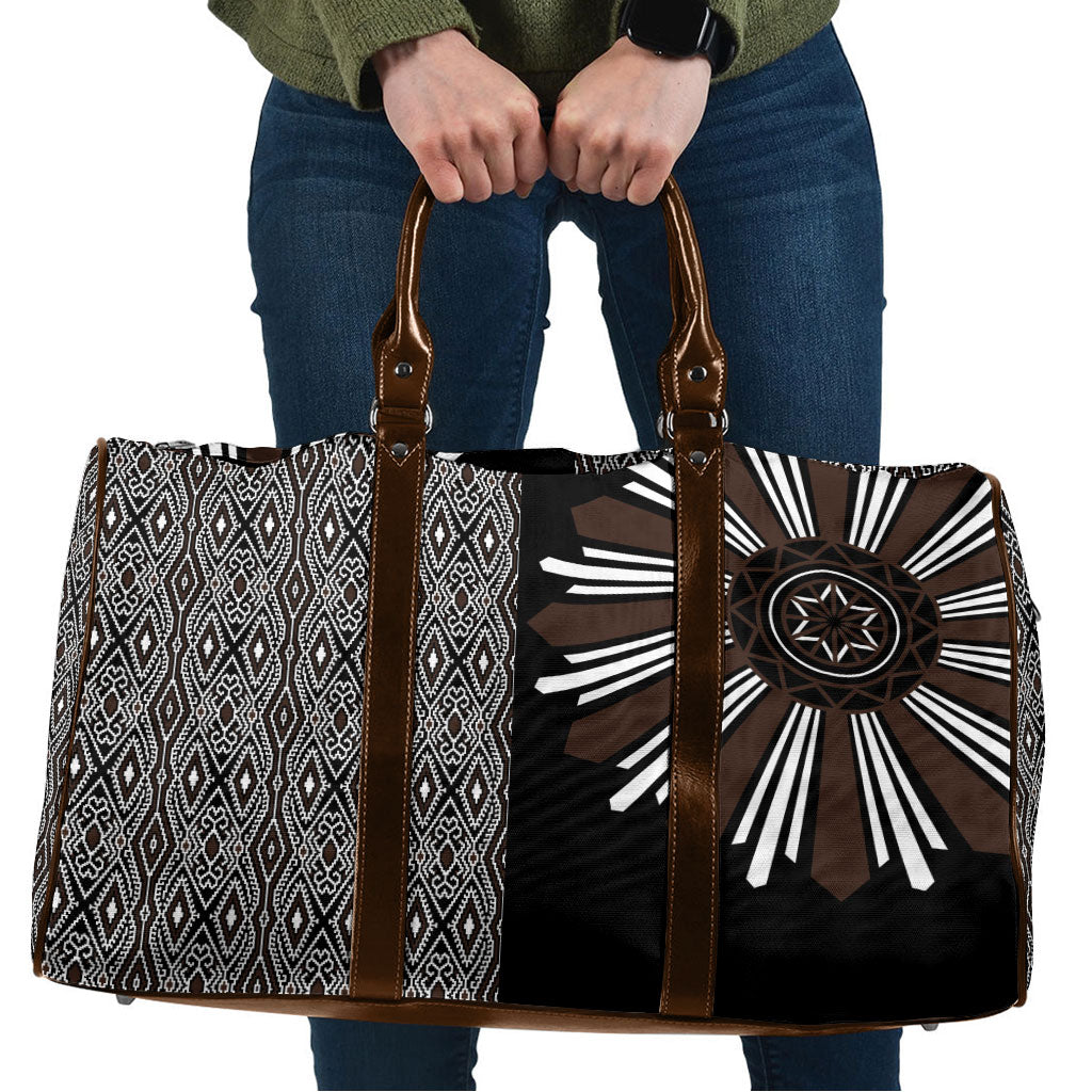 Mabuhay Philippines Festival Travel Bag Araw Tnalak Modern Filipiniana Inspired LT14 Black - Polynesian Pride