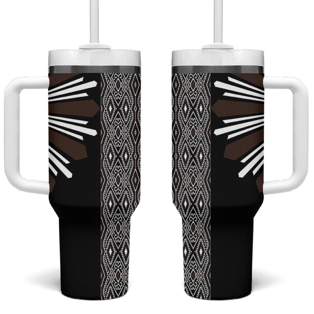 Mabuhay Philippines Festival Tumbler With Handle Araw Tnalak Modern Filipiniana Inspired