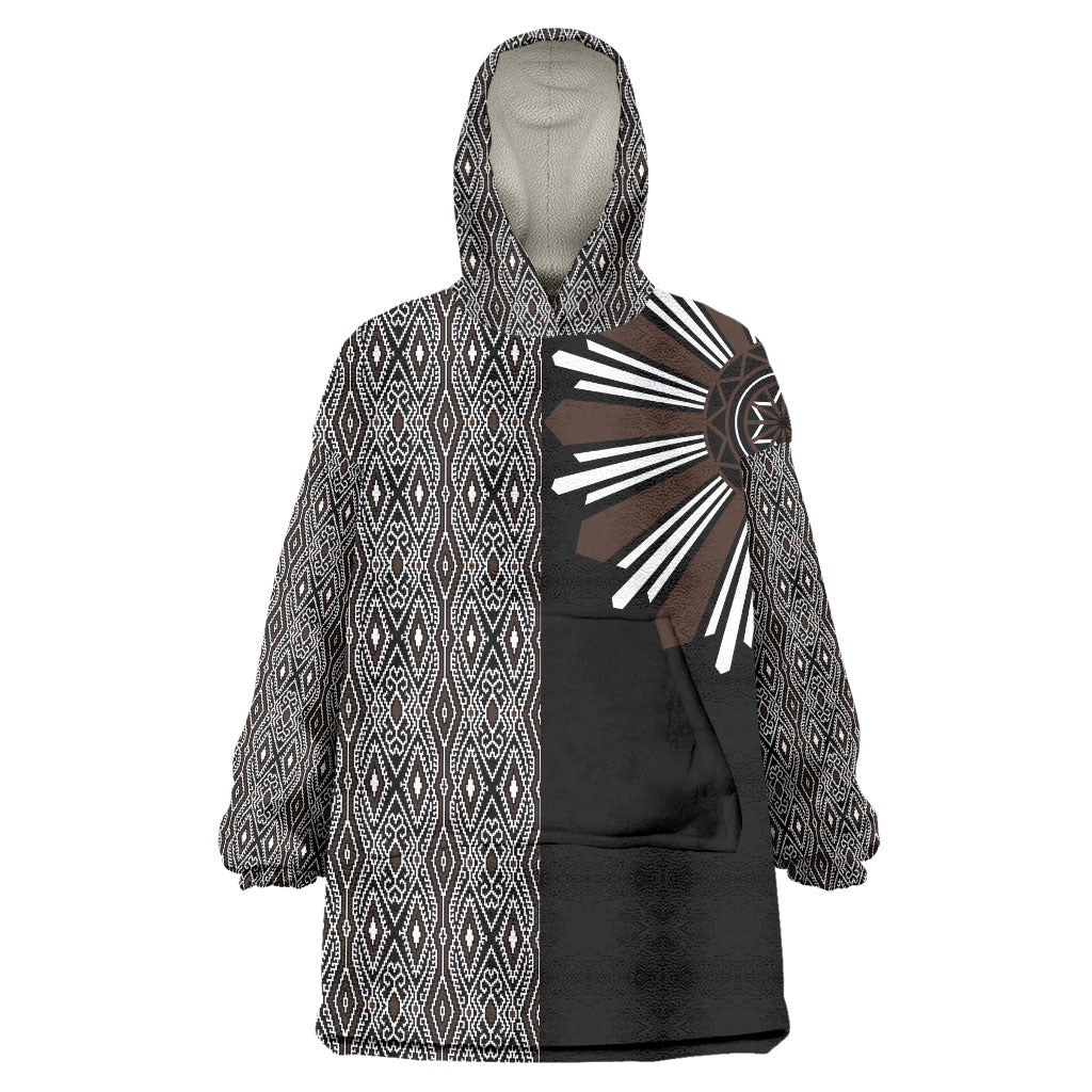 Mabuhay Philippines Festival Wearable Blanket Hoodie Araw Tnalak Modern Filipiniana Inspired
