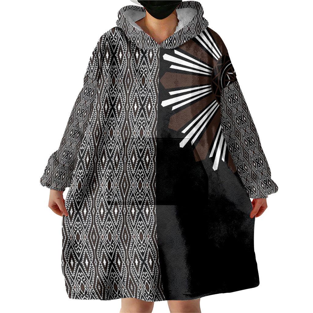 Mabuhay Philippines Festival Wearable Blanket Hoodie Araw Tnalak Modern Filipiniana Inspired