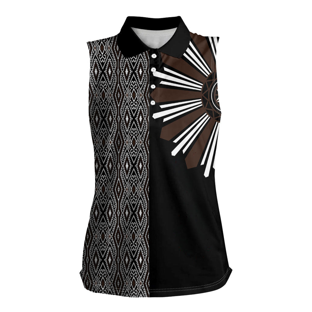 Mabuhay Philippines Festival Women Sleeveless Polo Shirt Araw Tnalak Modern Filipiniana Inspired