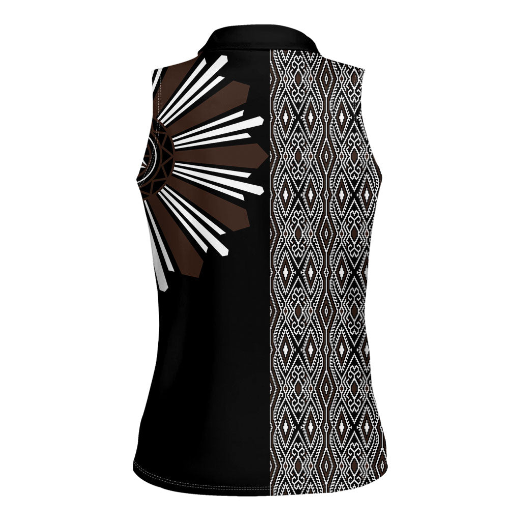 Mabuhay Philippines Festival Women Sleeveless Polo Shirt Araw Tnalak Modern Filipiniana Inspired