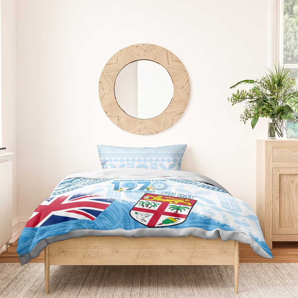 Fiji Day 1970 Bedding Set Proud To Be A Fijian Tapa Pattern