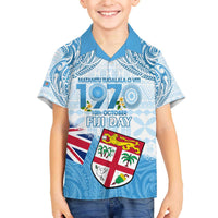 Fiji Day 1970 Family Matching Off The Shoulder Long Sleeve Dress and Hawaiian Shirt Proud To Be A Fijian Tapa Pattern