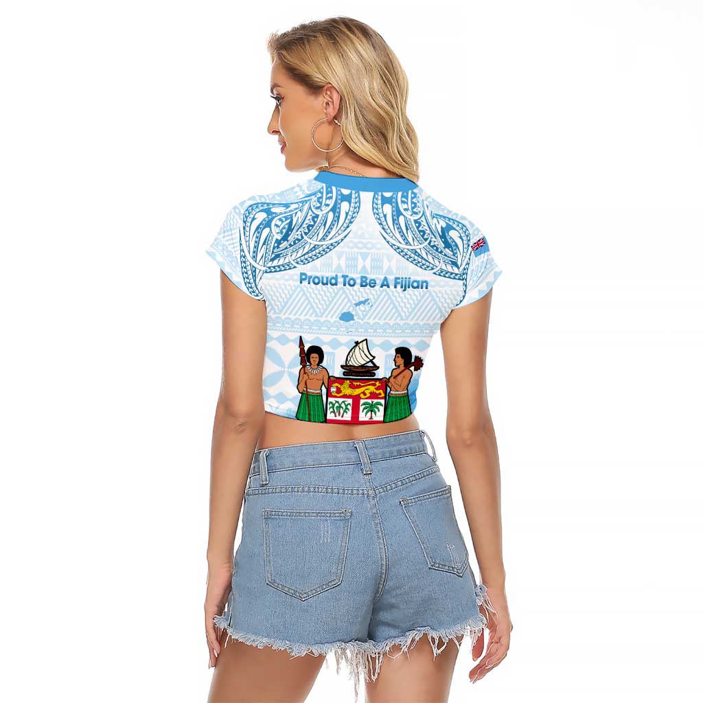 Fiji Day 1970 Raglan Cropped T Shirt Proud To Be A Fijian Tapa Pattern LT14 - Polynesian Pride