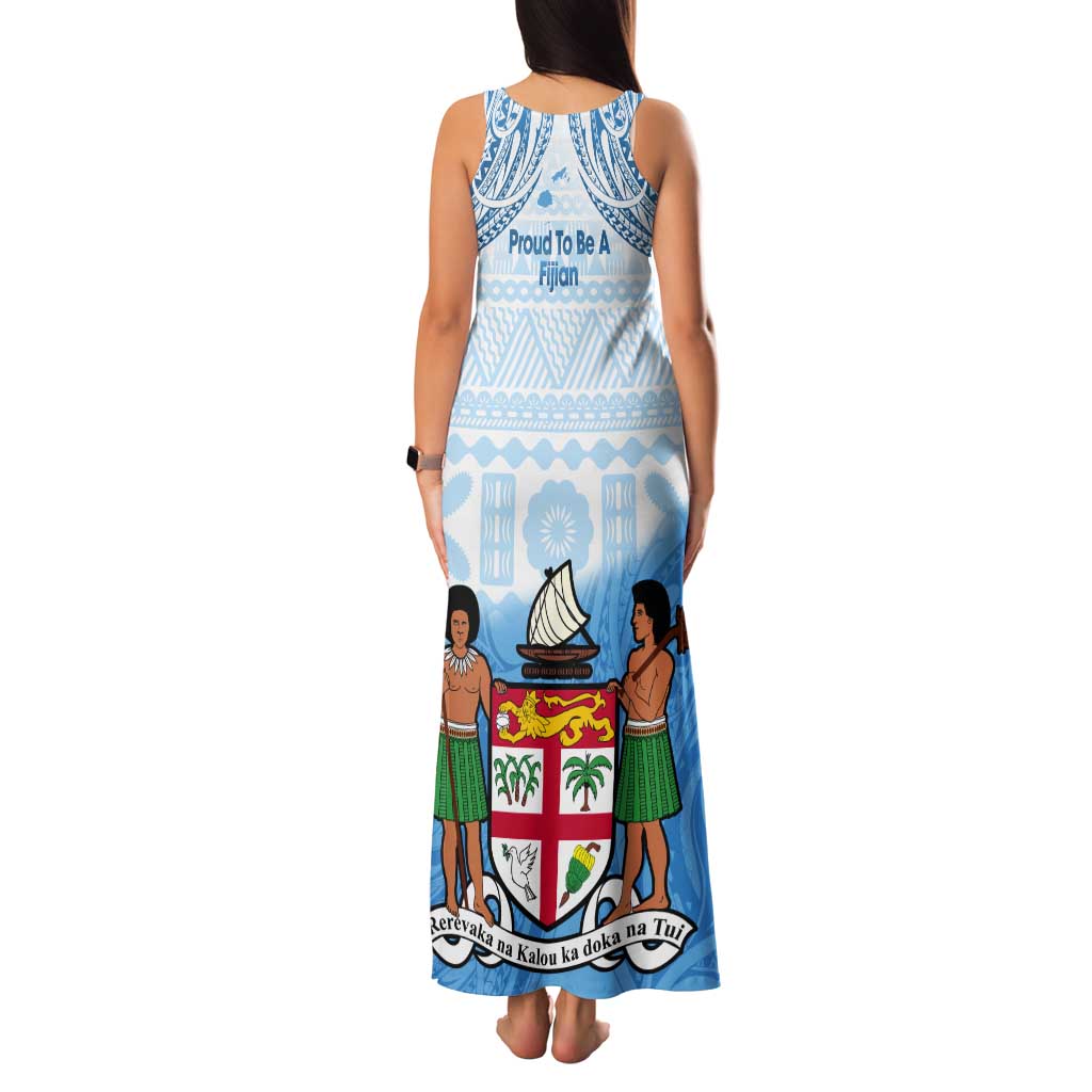 Fiji Day 1970 Tank Maxi Dress Proud To Be A Fijian Tapa Pattern LT14 - Polynesian Pride