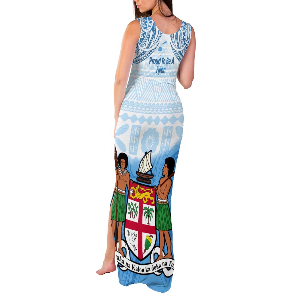 Fiji Day 1970 Tank Maxi Dress Proud To Be A Fijian Tapa Pattern LT14 - Polynesian Pride