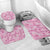 Alaka Aloha Hawaii Bathroom Set Plumeria Lei With Palaka Motif - Polynesian Pride