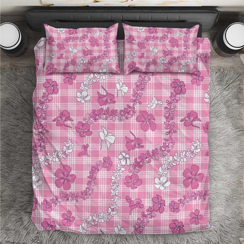 Alaka Aloha Hawaii Bedding Set Plumeria Lei With Palaka Motif - Polynesian Pride