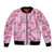 Alaka Aloha Hawaii Bomber Jacket Plumeria Lei With Palaka Motif - Polynesian Pride