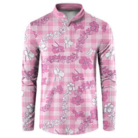 Alaka Aloha Hawaii Button Sweatshirt Plumeria Lei With Palaka Motif LT14 Pink - Polynesian Pride