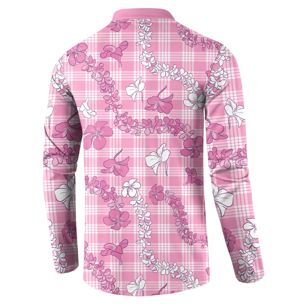 Alaka Aloha Hawaii Button Sweatshirt Plumeria Lei With Palaka Motif LT14 - Polynesian Pride