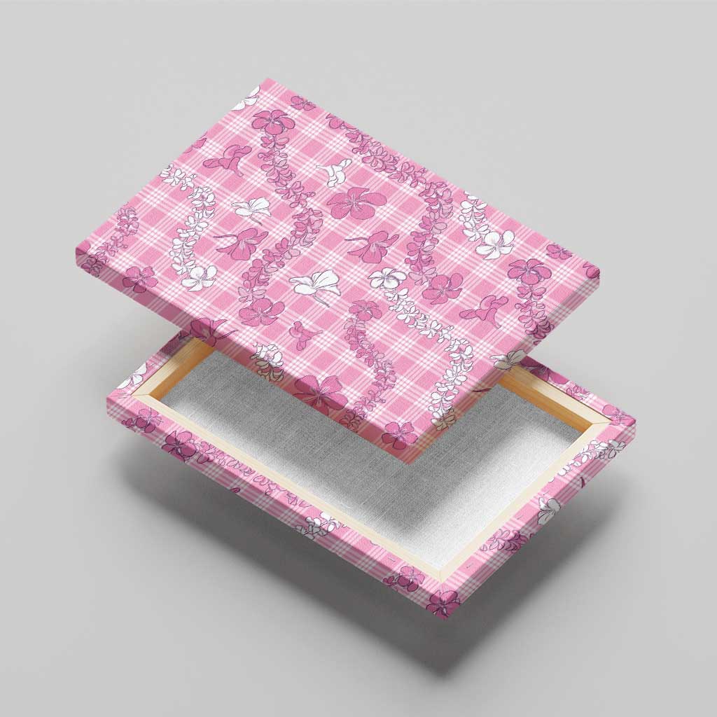 Alaka Aloha Hawaii Canvas Wall Art Plumeria Lei With Palaka Motif - Polynesian Pride