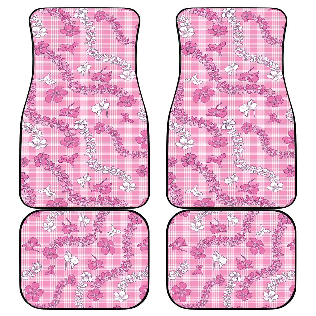Alaka Aloha Hawaii Car Mats Plumeria Lei With Palaka Motif - Polynesian Pride