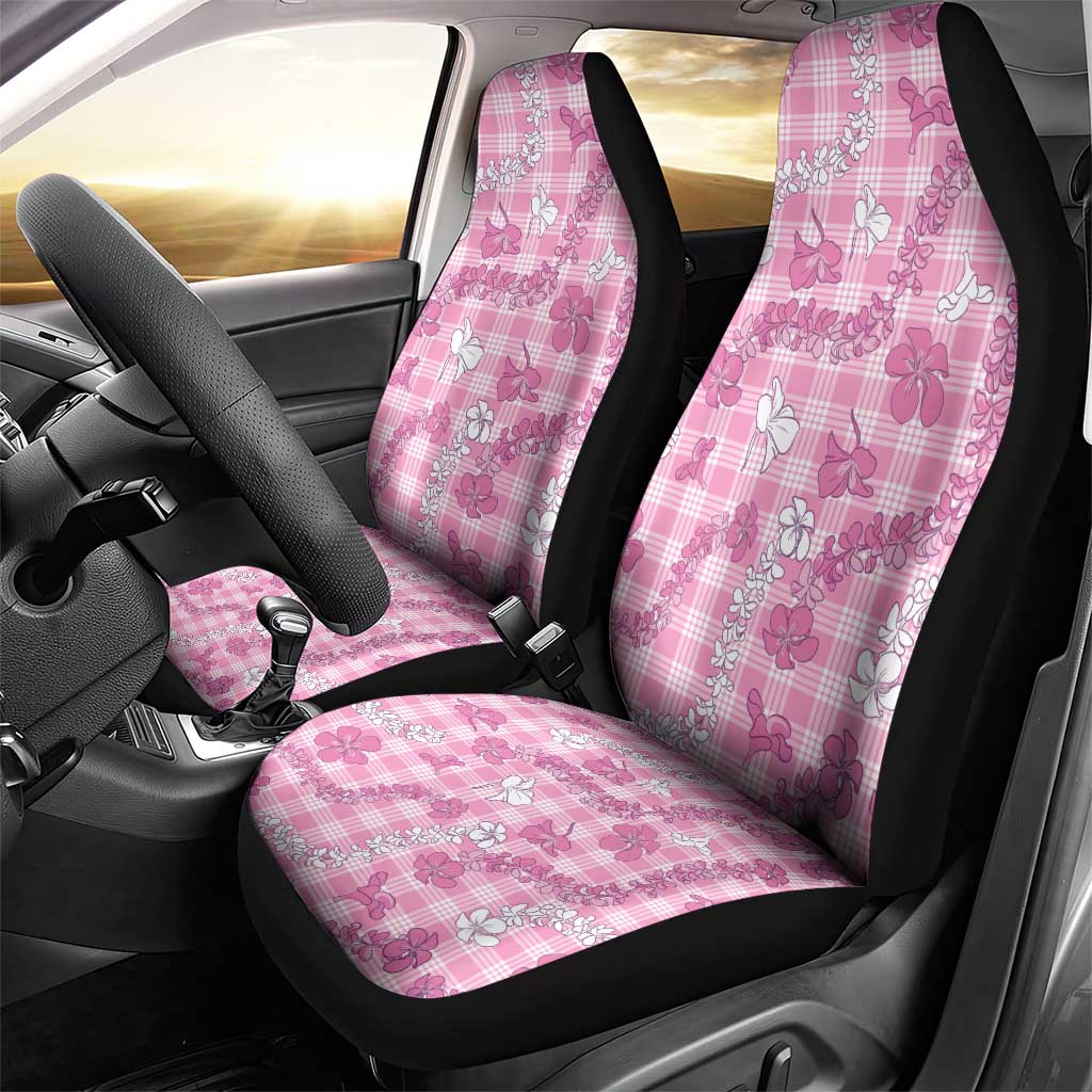 Alaka Aloha Hawaii Car Seat Cover Plumeria Lei With Palaka Motif - Polynesian Pride