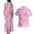Alaka Aloha Hawaii Couples Matching Tank Maxi Dress and Hawaiian Shirt Plumeria Lei With Palaka Motif - Polynesian Pride