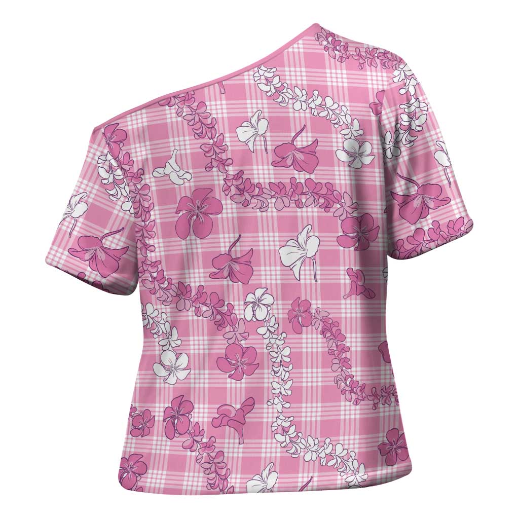 Alaka Aloha Hawaii Cross Shoulder Shirt Plumeria Lei With Palaka Motif LT14 - Polynesian Pride