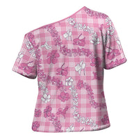 Alaka Aloha Hawaii Cross Shoulder Shirt Plumeria Lei With Palaka Motif LT14 - Polynesian Pride