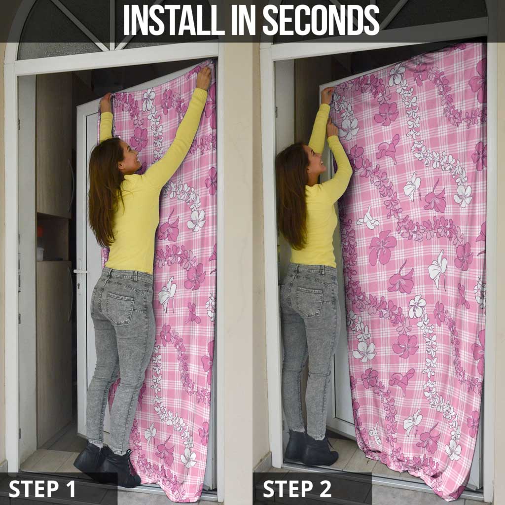 Alaka Aloha Hawaii Door Cover Plumeria Lei With Palaka Motif - Polynesian Pride