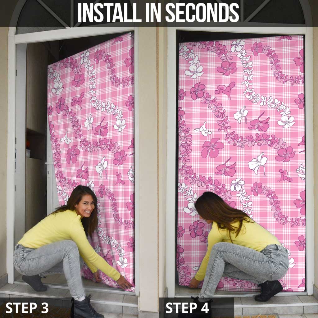 Alaka Aloha Hawaii Door Cover Plumeria Lei With Palaka Motif - Polynesian Pride