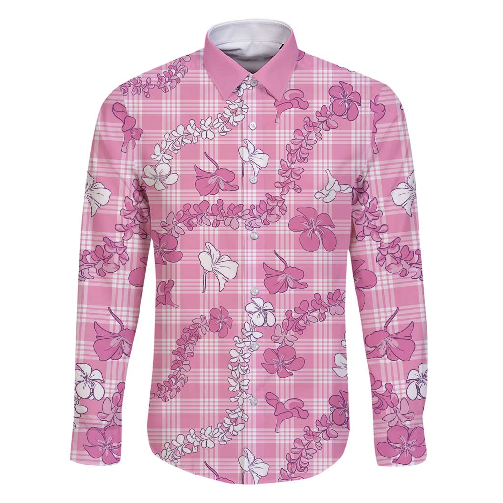 Alaka Aloha Hawaii Family Matching Long Sleeve Bodycon Dress and Hawaiian Shirt Plumeria Lei With Palaka Motif - Polynesian Pride