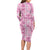 Alaka Aloha Hawaii Family Matching Long Sleeve Bodycon Dress and Hawaiian Shirt Plumeria Lei With Palaka Motif - Polynesian Pride