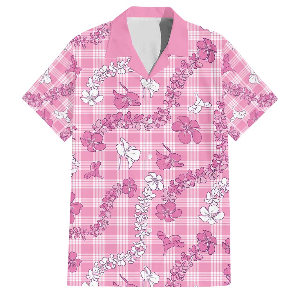 Alaka Aloha Hawaii Family Matching Short Sleeve Bodycon Dress and Hawaiian Shirt Plumeria Lei With Palaka Motif - Polynesian Pride