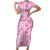 Alaka Aloha Hawaii Family Matching Short Sleeve Bodycon Dress and Hawaiian Shirt Plumeria Lei With Palaka Motif - Polynesian Pride