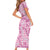 Alaka Aloha Hawaii Family Matching Short Sleeve Bodycon Dress and Hawaiian Shirt Plumeria Lei With Palaka Motif - Polynesian Pride