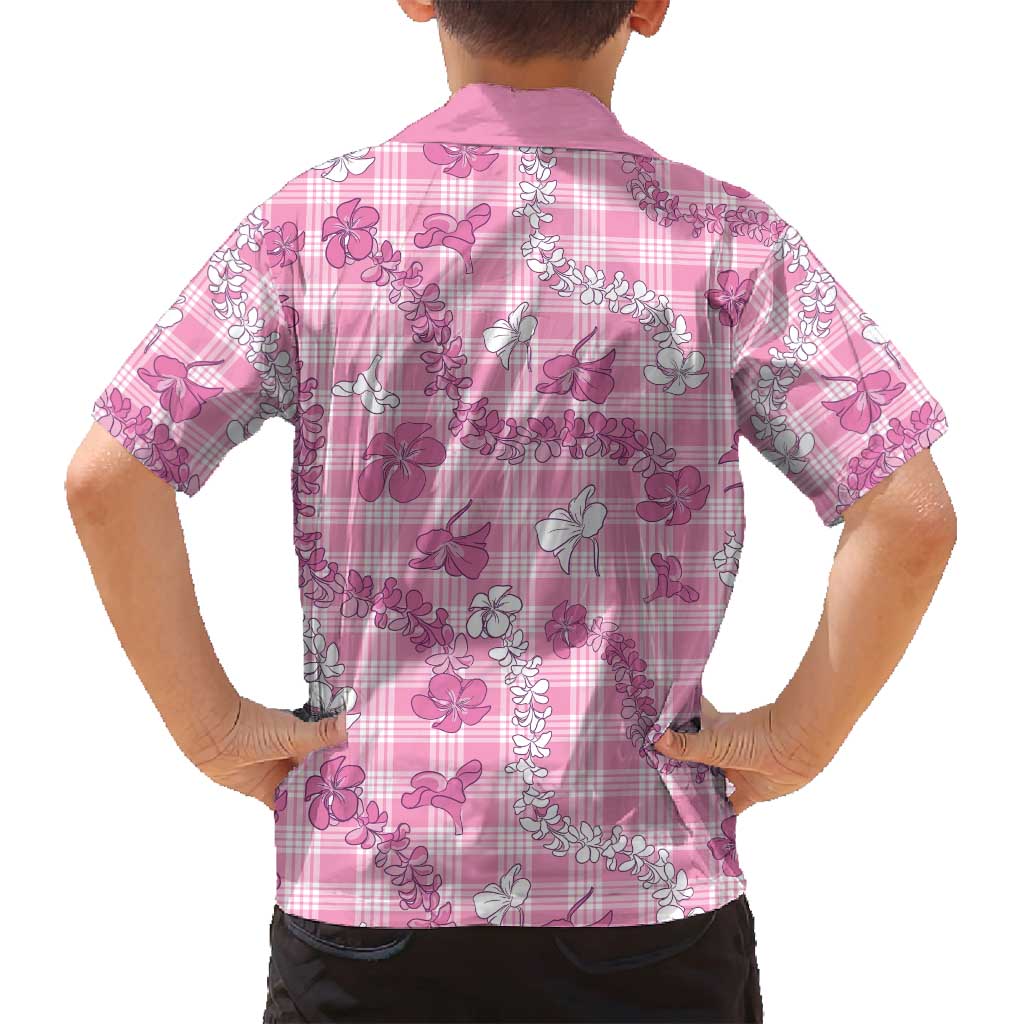 Alaka Aloha Hawaii Family Matching Tank Maxi Dress and Hawaiian Shirt Plumeria Lei With Palaka Motif - Polynesian Pride