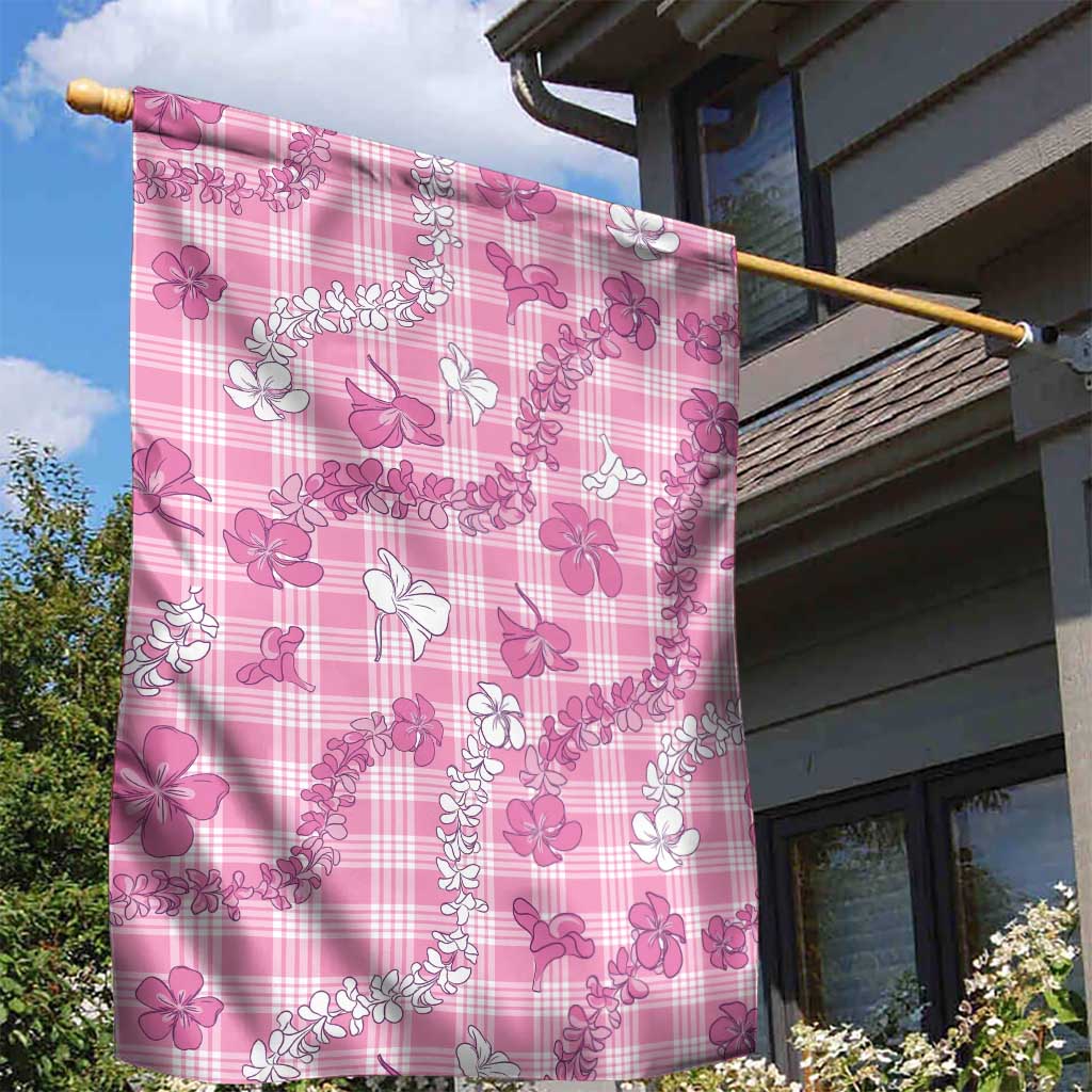 Alaka Aloha Hawaii Garden Flag Plumeria Lei With Palaka Motif - Polynesian Pride