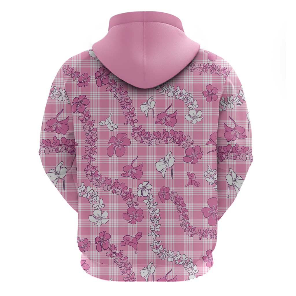 Alaka Aloha Hawaii Hoodie Plumeria Lei With Palaka Motif - Polynesian Pride