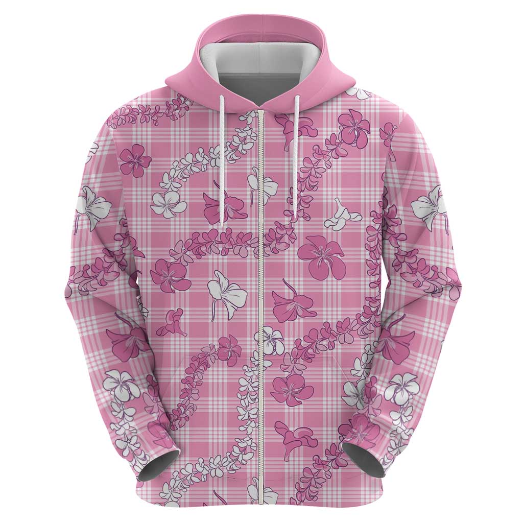 Alaka Aloha Hawaii Hoodie Plumeria Lei With Palaka Motif - Polynesian Pride