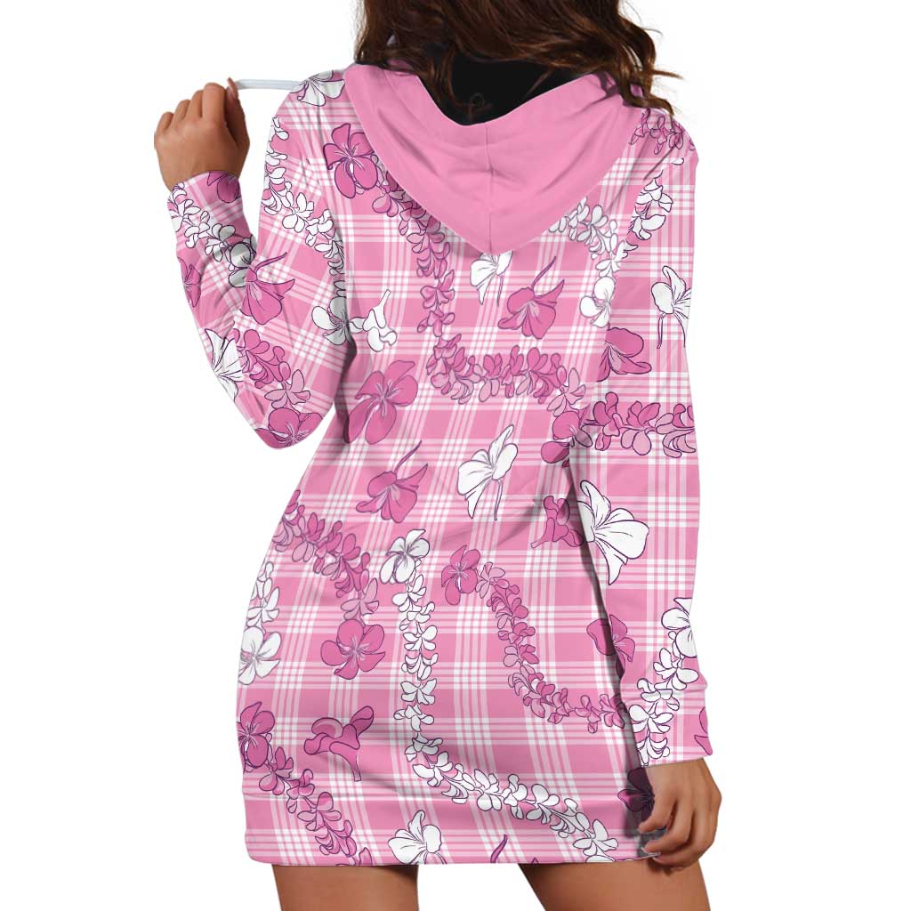Alaka Aloha Hawaii Hoodie Dress Plumeria Lei With Palaka Motif - Polynesian Pride