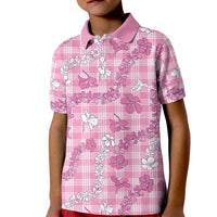 Alaka Aloha Hawaii Kid Polo Shirt Plumeria Lei With Palaka Motif - Polynesian Pride