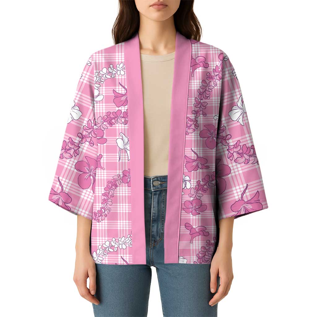 Alaka Aloha Hawaii Kimono Plumeria Lei With Palaka Motif - Polynesian Pride