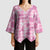 Alaka Aloha Hawaii Kimono Sleeve Blouse Plumeria Lei With Palaka Motif - Polynesian Pride