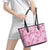Alaka Aloha Hawaii Leather Tote Bag Plumeria Lei With Palaka Motif - Polynesian Pride