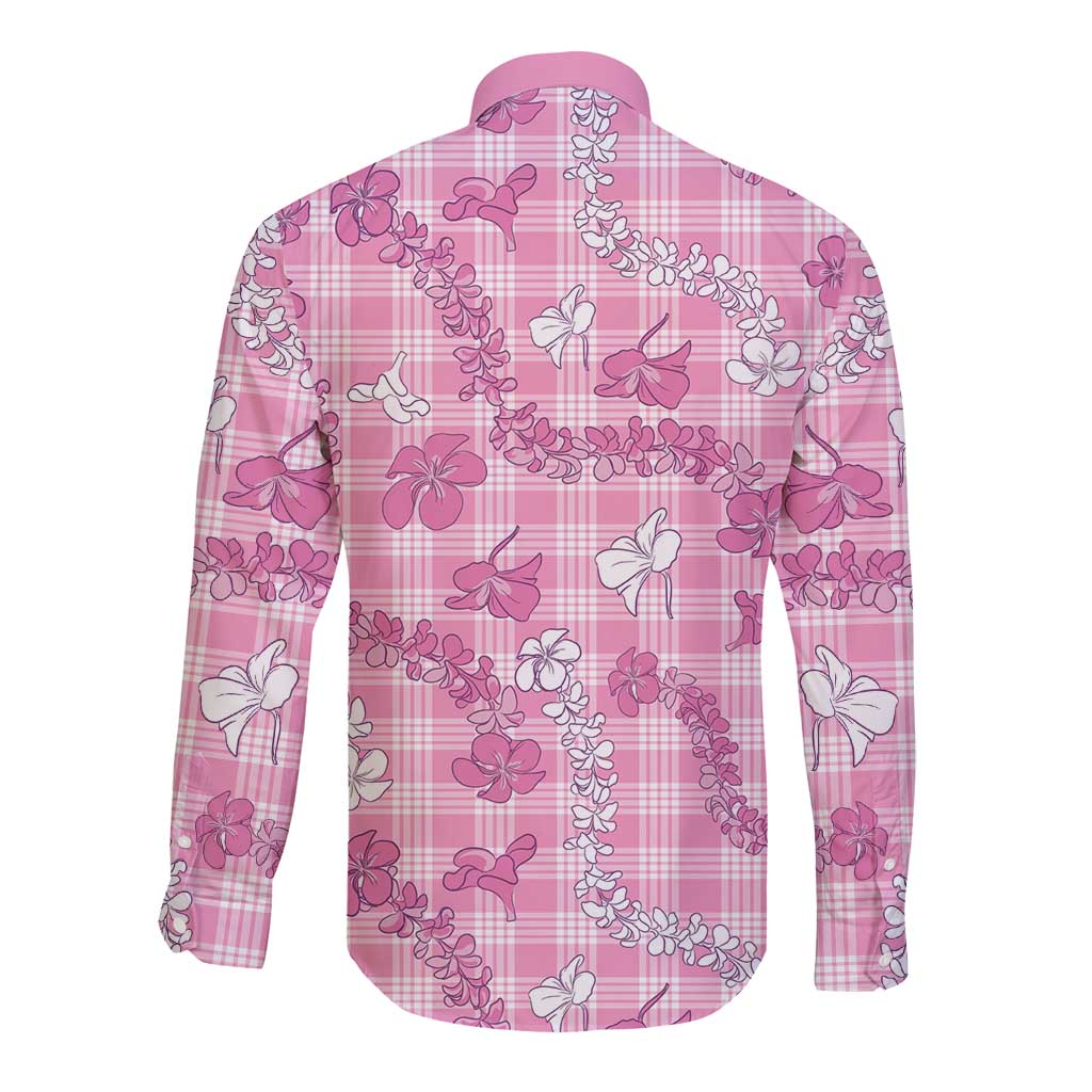 Alaka Aloha Hawaii Long Sleeve Button Shirt Plumeria Lei With Palaka Motif LT14 - Polynesian Pride