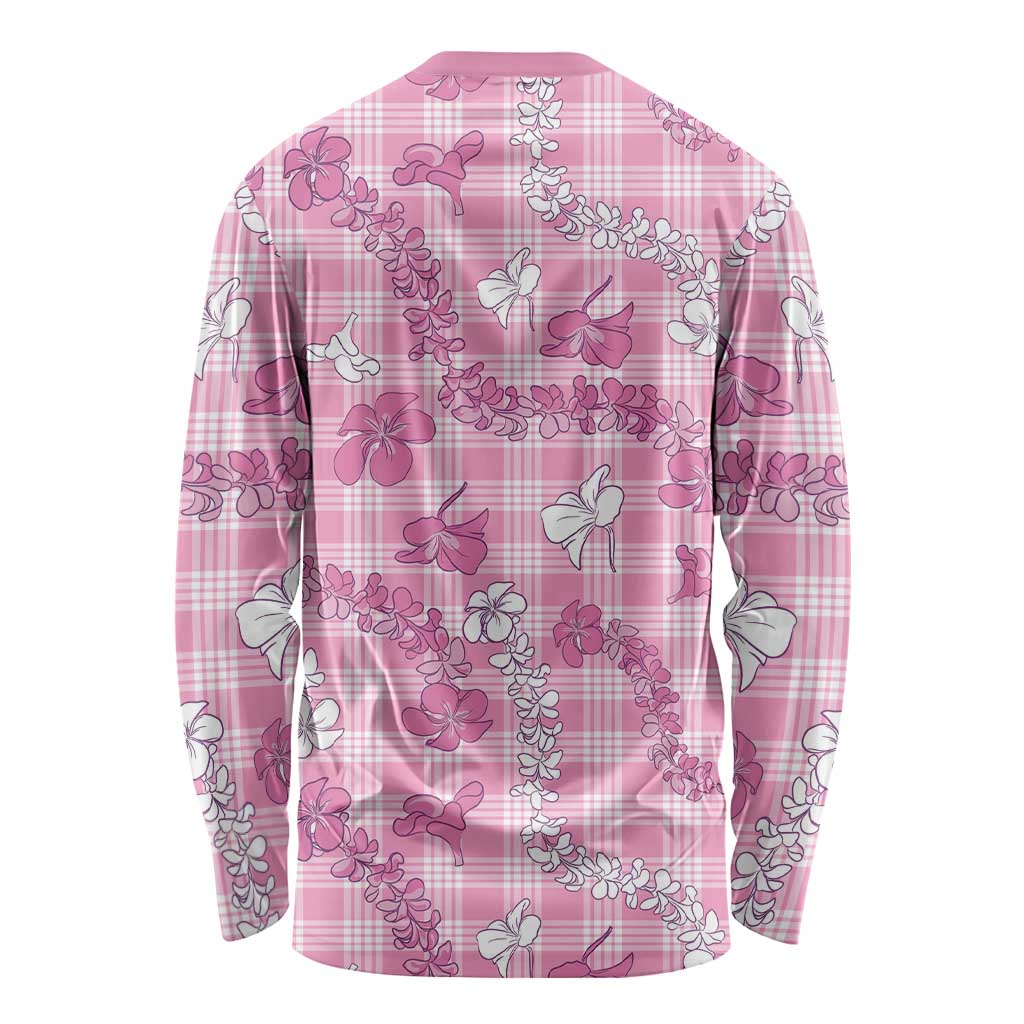 Alaka Aloha Hawaii Long Sleeve Shirt Plumeria Lei With Palaka Motif LT14 - Polynesian Pride