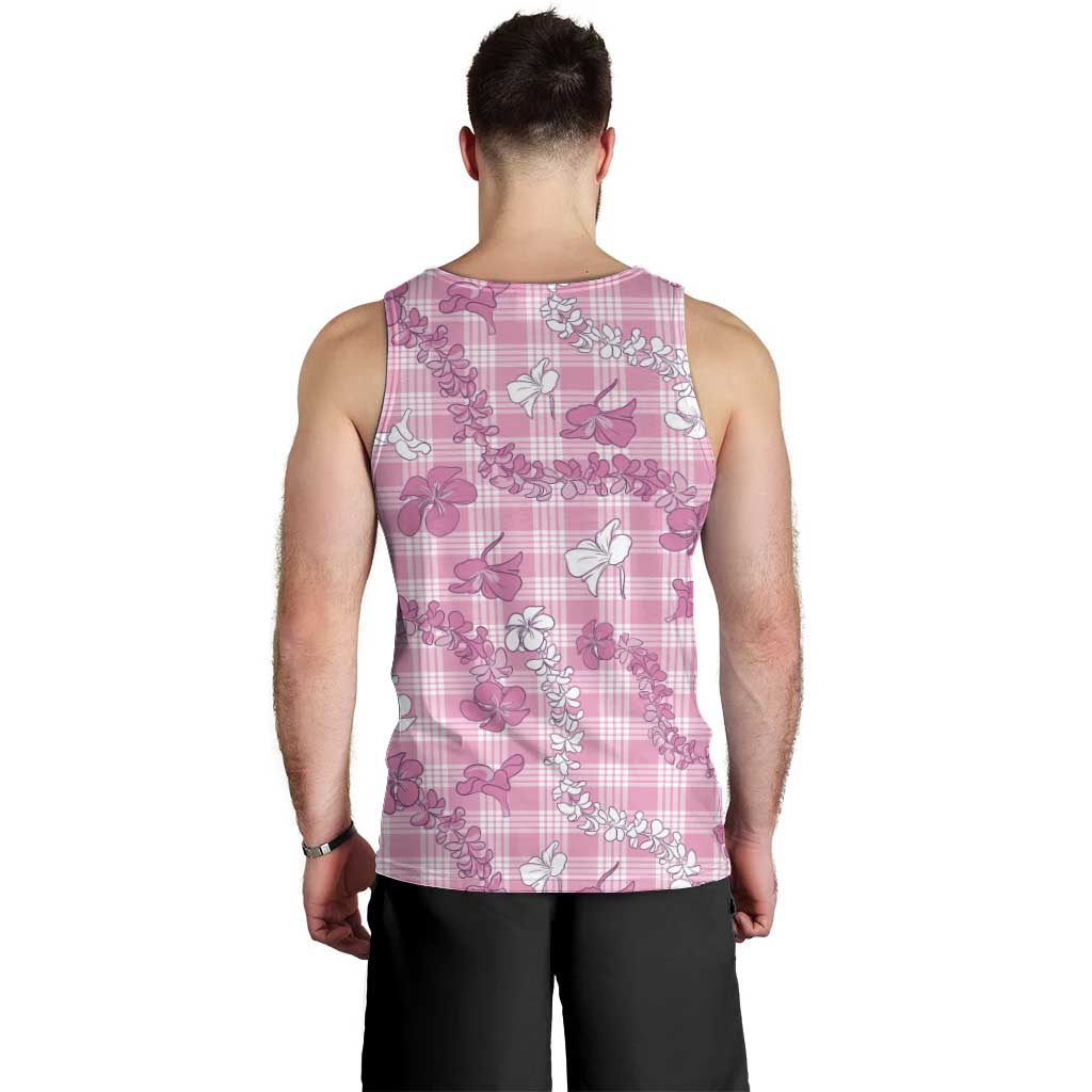 Alaka Aloha Hawaii Men Tank Top Plumeria Lei With Palaka Motif LT14 - Polynesian Pride