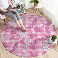 Alaka Aloha Hawaii Round Carpet Plumeria Lei With Palaka Motif - Polynesian Pride