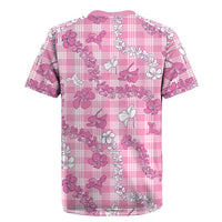 Alaka Aloha Hawaii Rugby Jersey Plumeria Lei With Palaka Motif LT14 - Polynesian Pride