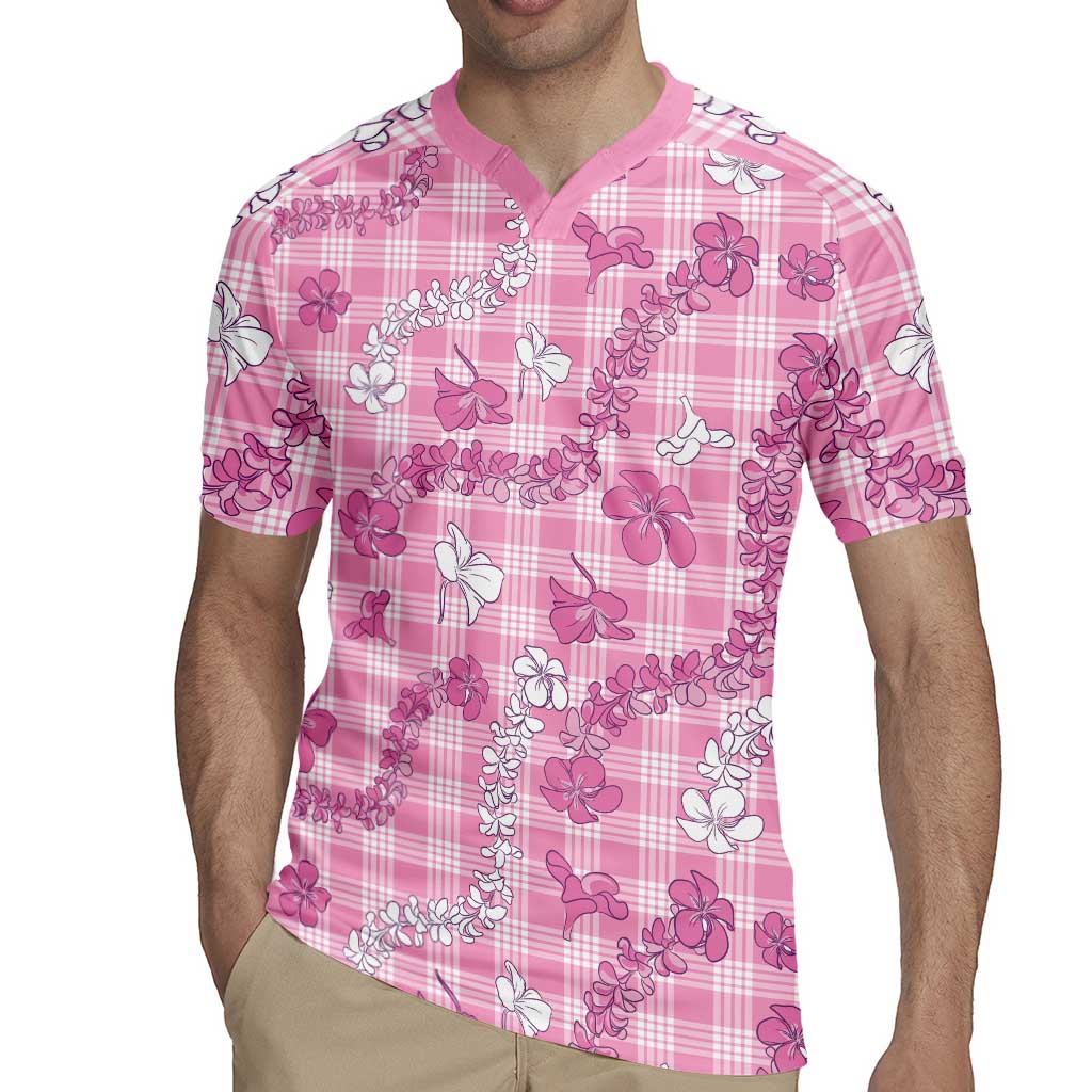 Alaka Aloha Hawaii Rugby Jersey Plumeria Lei With Palaka Motif LT14 - Polynesian Pride