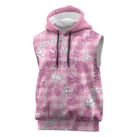 Alaka Aloha Hawaii Sleeveless Hoodie Plumeria Lei With Palaka Motif LT14 Pink - Polynesian Pride