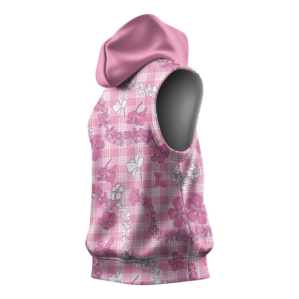 Alaka Aloha Hawaii Sleeveless Hoodie Plumeria Lei With Palaka Motif LT14 - Polynesian Pride