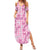 Alaka Aloha Hawaii Summer Maxi Dress Plumeria Lei With Palaka Motif - Polynesian Pride